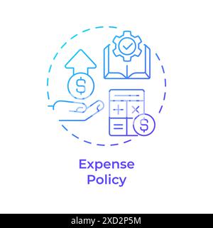 Expense policy blue gradient concept icon Stock Vector