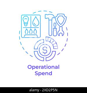 Operational spend blue gradient concept icon Stock Vector