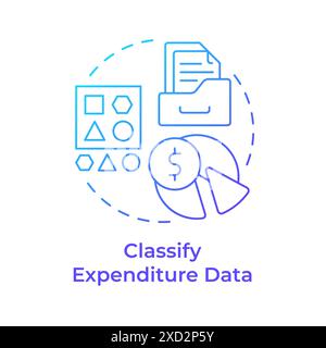Classify expenditure data blue gradient concept icon Stock Vector