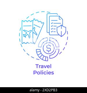 Travel policies blue gradient concept icon Stock Vector