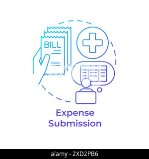 Expense submission blue gradient concept icon Stock Vector