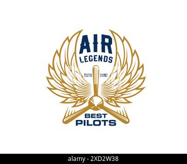 Aviation Legends Airplane Vector Retro Label, Sign or Logo Template ...