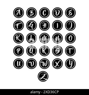 A to Z Alphabets Alphabets Logo Alphabets stamp Stock Vector