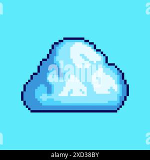 Vector Illustration of cloud with Pixel Art Design, perfect for game assets themed designs Stock Vector