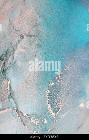 Abstract Aqua With Shimmering Gold Stock Photo