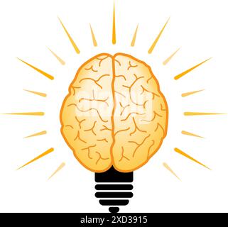 Brain light bulb clip art. vector illustration Stock Vector