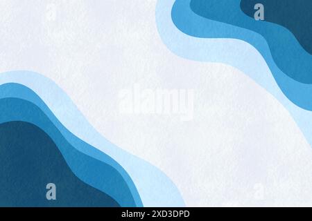 This image features an abstract illustration with elegant curved lines in varying shades of blue, designed to evoke a sense of calm and fluidity Stock Photo