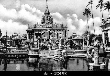 8 14 2007 Vintage Black and White Photo of Jain Temple also known as Parshwanath Temple Calcutta NOW Kolkata West Bangal India Asia Stock Photo