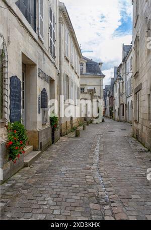 Street in the medieval quarter of Chinon, Loire Valley, France Stock Photo