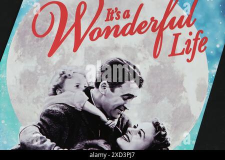 Viersen, Germany - May 9. 2024: Cinema film poster detail from movie It's a Wonderful Life with Donna Reed and James Stewart from 1946 Stock Photo