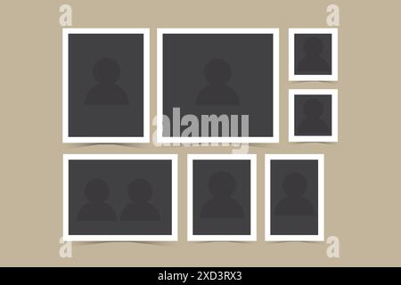 Minimalist shadow overlay photo frame  mockup Stock Vector