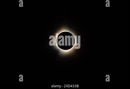April 2024 Solar Eclipse "Totality" phase in New Brunswick, Canada. Stock Photo