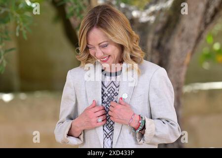 Toasts, . 14th June, 2024. Prime Minister Giorgia Meloni during the G7 Summit in Borgo Egnazia (Brindisi) Italy on June 14, 2024. Prime Minister Giorgia Meloni during the G7 Summit in Borgo Egnazia (Brindisi) Italy on June 14, 2024. Credit: Independent Photo Agency/Alamy Live News Stock Photo