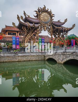 Ba Na Hills, Vietnam - 7 Feb, 2024: Main Entrance to the Ba Na Hills Sunworld Resort, near Da Nang, Vietnam Stock Photo