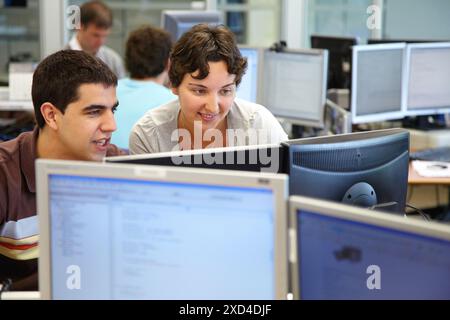 Checking the results in a digital TV application, digital TV and multimedia services, Vicomtech-IK4 Visual Interaction and Communication Technologies Stock Photo