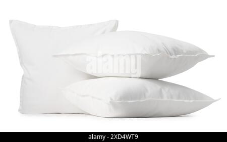 Three new soft pillows isolated on white Stock Photo