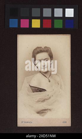 Portrait of Anna Stadlmeyer, a female ballet dancer, photographed by Josef Székely in Vienna around 1870, showing her in period attire, highlighting historical figures and performing arts of the 19th century. Stock Photo
