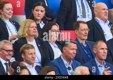 Stuttgart, Germany. 19th June, 2024. Nancy Faeser, SPD Bundesministerin des Innern und fuer Heimat der Bundesrepublik Deutschland Karl Lauterbach, Bundesgesundheitsminister in the group stage match GERMANY - HUNGARY 2-0 of the UEFA European Championships 2024 on Jun 19, 2024 in Stuttgart, Germany. Photographer: ddp images/star-images Credit: ddp media GmbH/Alamy Live News Stock Photo