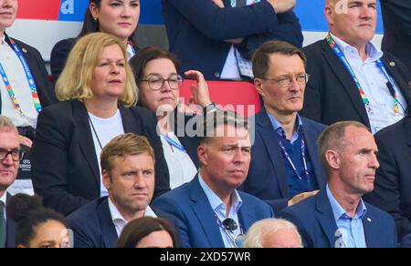 Stuttgart, Germany. 19th June, 2024. Nancy Faeser, SPD Bundesministerin des Innern und fuer Heimat der Bundesrepublik Deutschland Karl Lauterbach, Bundesgesundheitsminister in the group stage match GERMANY - HUNGARY 2-0 of the UEFA European Championships 2024 on Jun 19, 2024 in Stuttgart, Germany. Photographer: ddp images/star-images Credit: ddp media GmbH/Alamy Live News Stock Photo