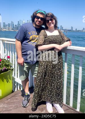 Happy couple portrait in Centre Island, Toronto, Canada Stock Photo
