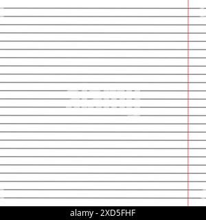 Sheet of paper with lines. Blank sheets notebook papers of square and lined paper for homework and exercises. Vector pads paper sheets for memo. Noteb Stock Vector