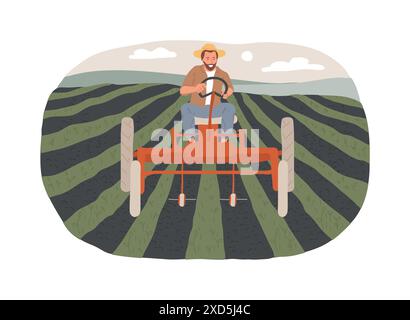 Mechanical cultivation isolated cartoon vector illustrations. Stock Vector