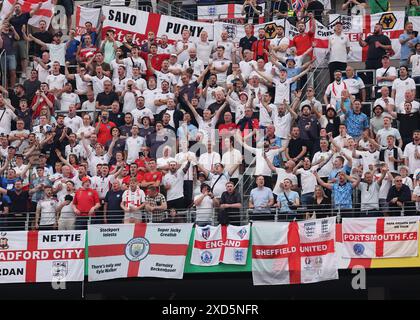 Frankfurt, Germany. 20th June, 2024. England fans during the UEFA European Championships match at Commerzbank-Arena, Frankfurt. Picture credit should read: David Klein/Sportimage Credit: Sportimage Ltd/Alamy Live News Stock Photo