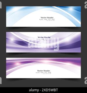 shiny abstract headers vector design illustration Stock Vector