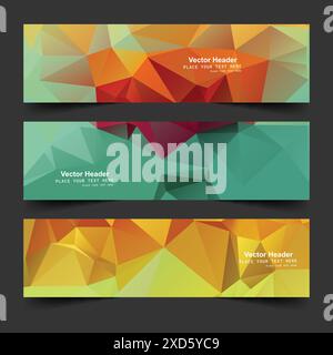 colorful polygonal banners vector design illustration Stock Vector