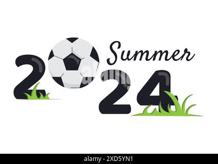 Summer 2024. Summer football championship. Vector illustration for banner, logo, emblem, advertising Stock Vector