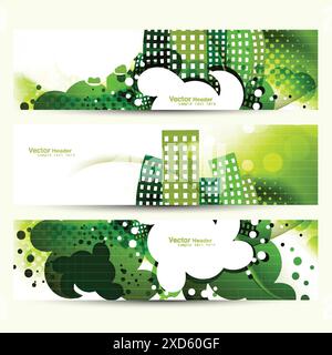 abstract green header vector design illustration Stock Vector