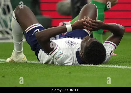 Frankfurt, Germany. 20th June, 2024. England's Bukayo Saka during the Euro 2024 soccer match between Denmark and England at the Frankfurt Arena, Frankfurt, Germany - Thursday 20 June 2024. Sport - Soccer . (Photo by Spada/LaPresse) Credit: LaPresse/Alamy Live News Stock Photo