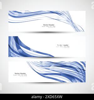 blue wave headers vector design illustration Stock Vector Image & Art ...