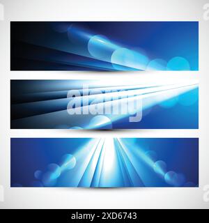 abstract wavy shiny headers vector design illustration Stock Vector