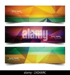 colorful polygonal banners vector design illustration Stock Vector