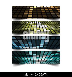 mosaic headers collection vector design illustration Stock Vector