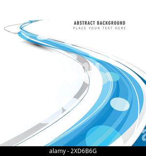 background with blue bokeh waves Stock Vector