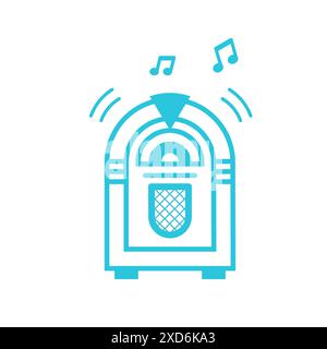 Jukebox icon. Isolated on white background. From blue icon set. Stock Vector