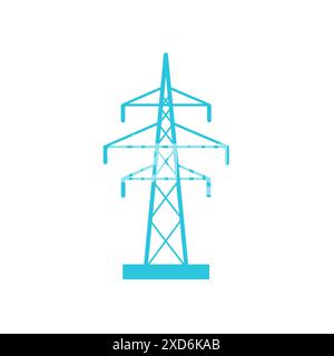 Electrical power transmisson supply tower icon. Isolated on white background. From blue icon set Stock Vector