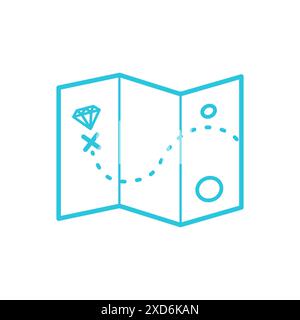 Diamond. Hidden treasure map. Destination icon. From blue icon set. Stock Vector