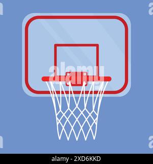 basketball hoop vector icon. Basketball game hoop net illustration. Basketball Hoop goal net. Stock Vector