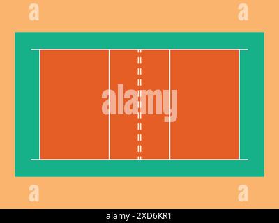 Volleyball court field vector icon. Volleyball court illustration. Volleyball court floor game Stock Vector