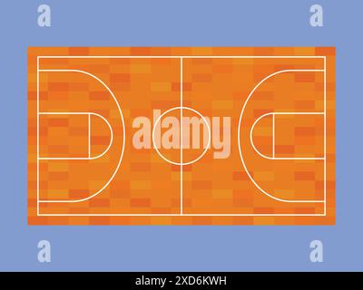 Basketball wooden court floor vector icon. wooden Basketball floor court illustration. Basketball sports field Stock Vector