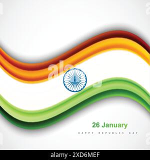 wavy stylish indian flag vector design illustration Stock Vector Image ...