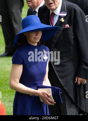 Ascot, UK. 20th June, 2024. Lady Sarah Chatto, the daughter of the late Princess Margaret, attends Ladies Day at Royal Ascot, Ascot Racecourse, Berkshire. Credit: Maureen McLean/Alamy Live News Stock Photo