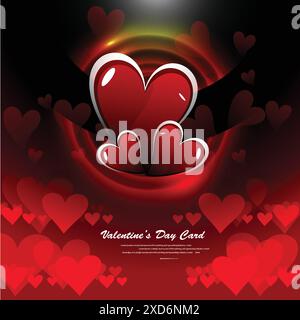 red color shiny love background vector design illustration Stock Vector