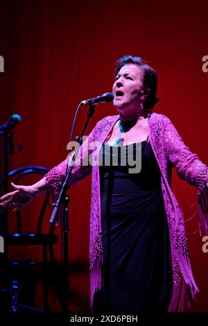 Albeniz Theatre, Madrid, Spain. 20th June, 2024. Universal Music Festival 2024. Live concert by the flamenco singer Carmen Linares. Credit: EnriquePSans/Alamy Live News Stock Photo