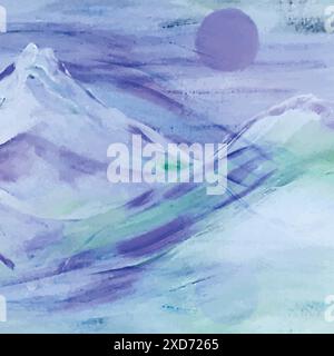 watercolor mountains background Stock Vector
