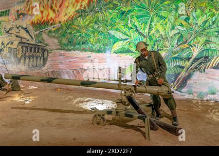 Royal Tank Museum, Amman, Jordan - May 4, 2024: Historic 1950s era American M40 106mm recoilless rifle used by the US army, exhibited at the Royal Stock Photo