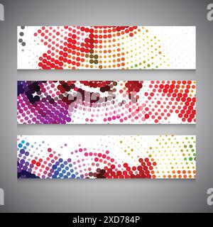 banners with colorful dots vector design illustration Stock Vector